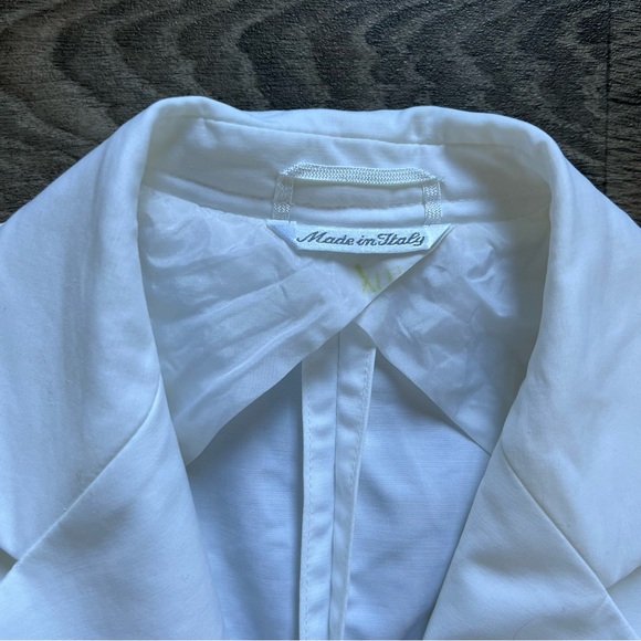MaxMara White Blazer Max Mara White Cotton 2-Button Blazer US Women's size 6 - Picture 5 of 11
